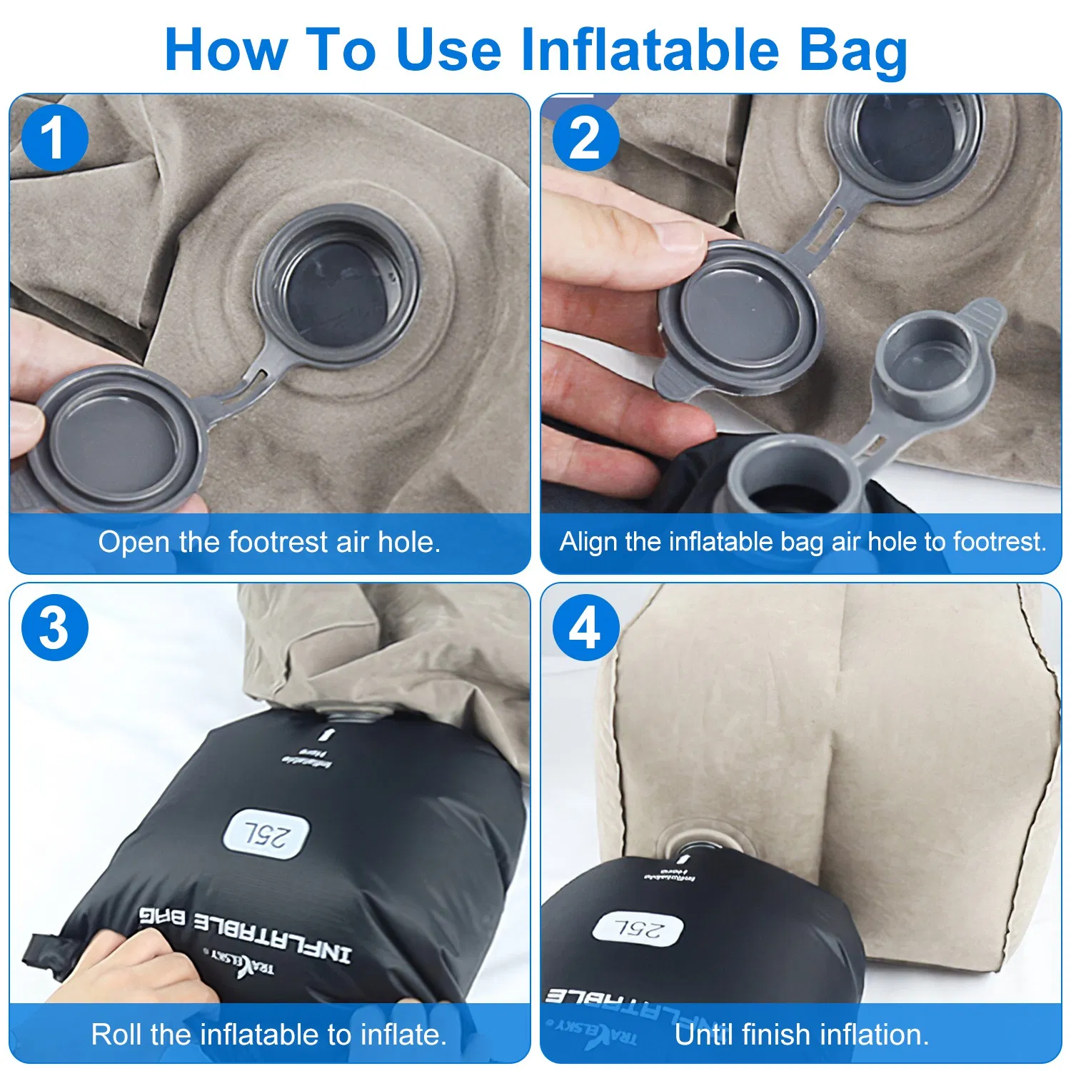Inflatable Foot Rest Pillow for Travel - Leg Care Cushion to - Image 5