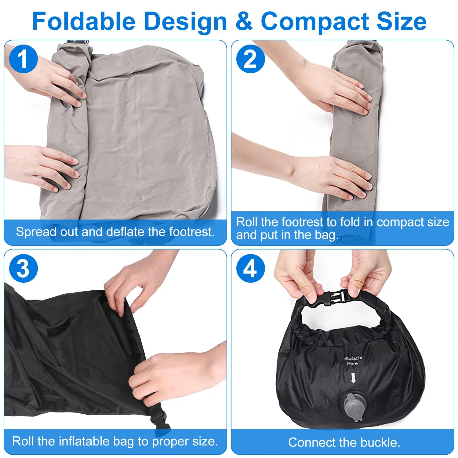 Inflatable Foot Rest Pillow for Travel - Leg Care Cushion to - Image 2
