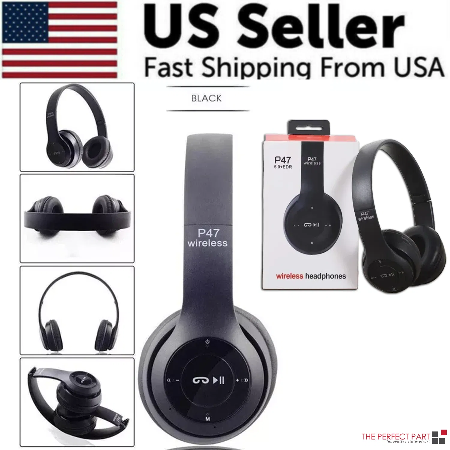 Wireless Bluetooth 5.0 Headphones Headset Over-Ear FM Radio MIC - Image 4