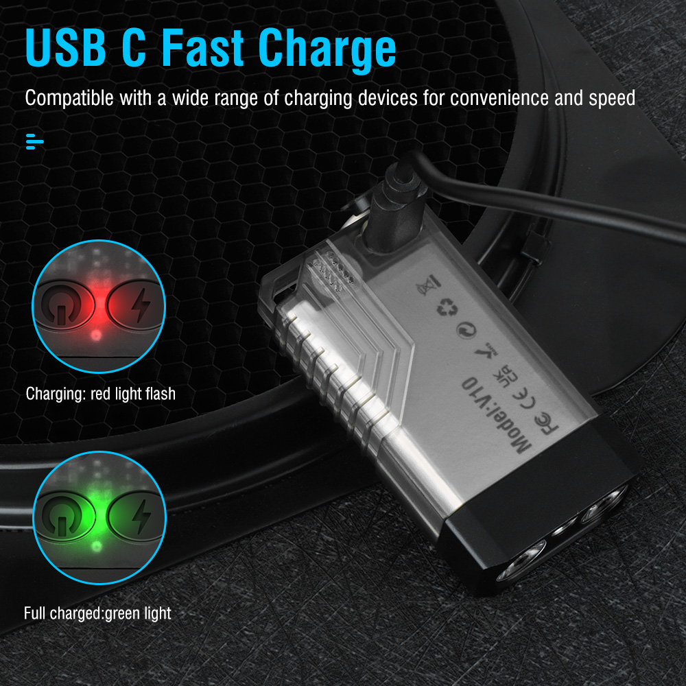 BORUiT V10 EDC Keychain Flashlight Type-C Rechargeable Lamp Camping - Image 7