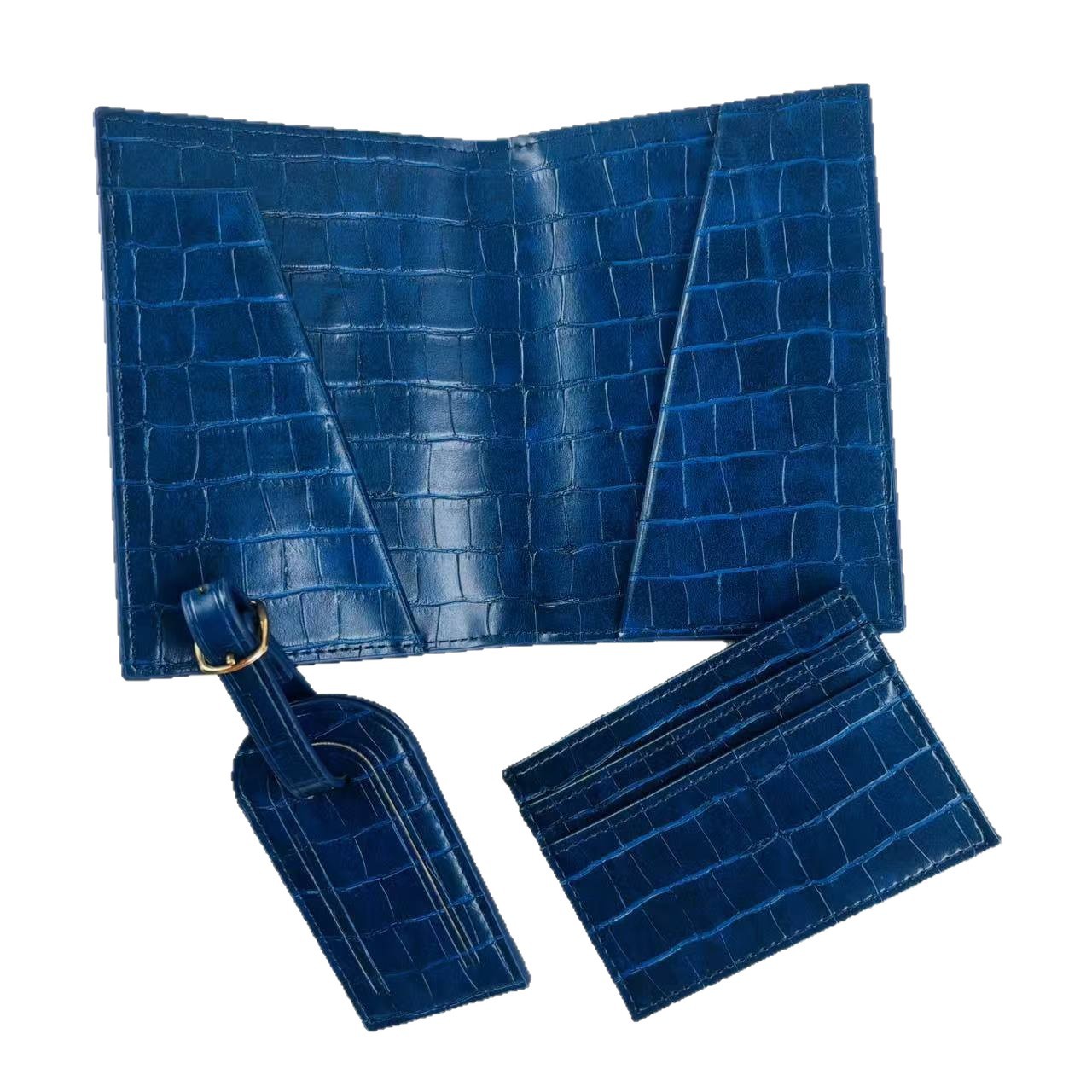 Crocodile-pattern Embossed Leather Passport Holder Multi-functional - Image 3