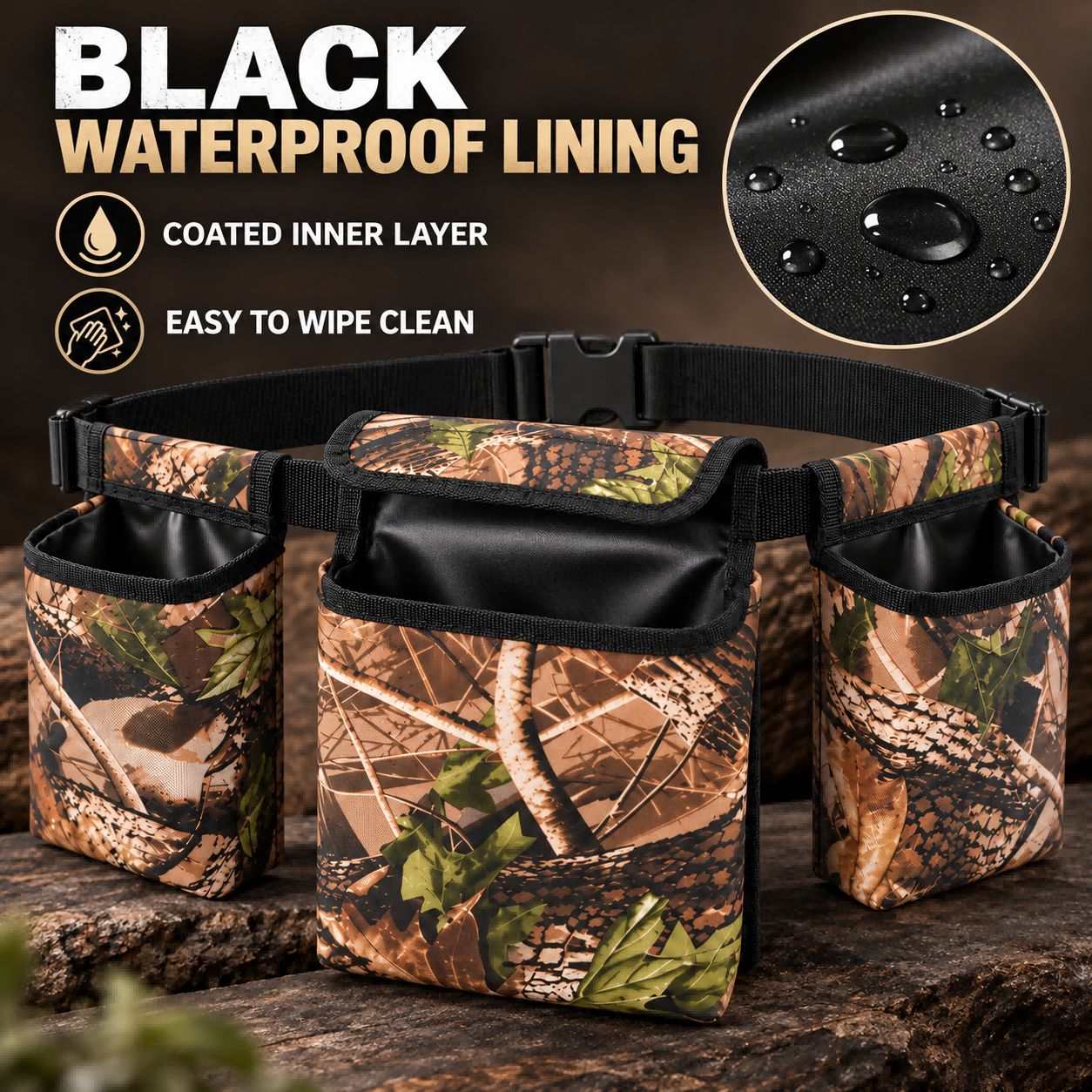 Link Camo 900d PVC Nylon Multi-Pouch Field Waist Bag Adjustable - Image 4