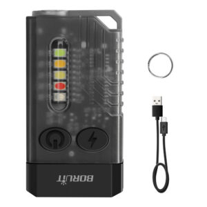 BORUiT V10 EDC Keychain Flashlight Type-C Rechargeable Lamp Camping