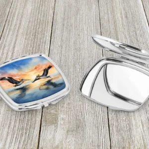 Pelicans Flying Compact Mirror Decorative Travel Makeup Mirror for