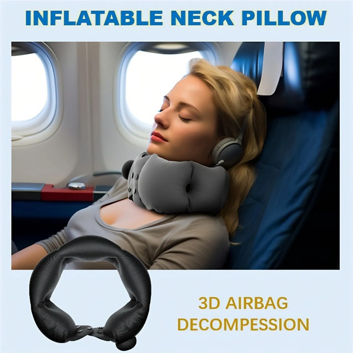 Inflatable neck pillow, adjustable in softness, made of - Image 7