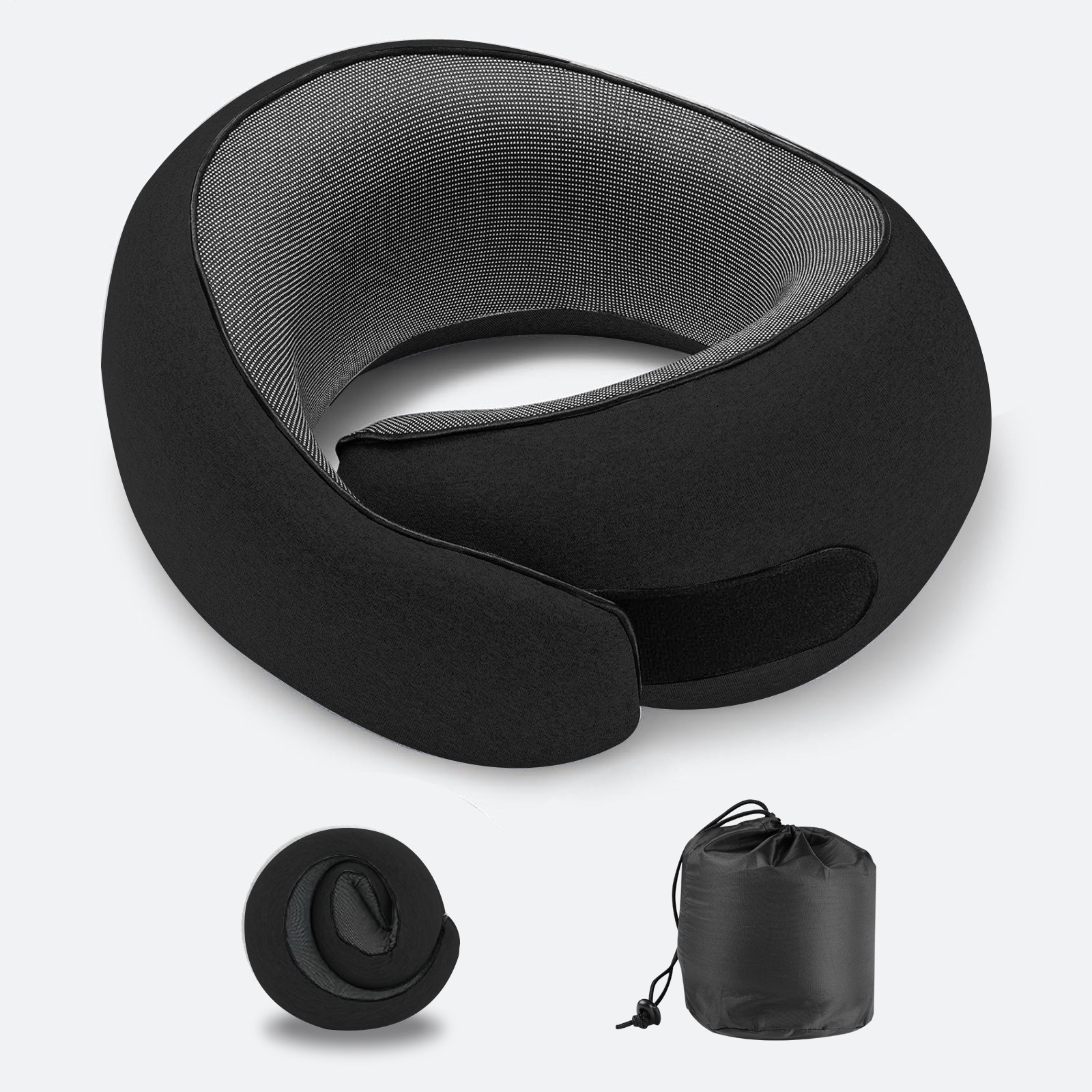 Memory Foam Travel Neck Pillow, U-Shaped Support With Anti-Head - Image 3
