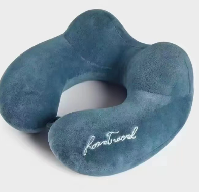 Embroidered Memory Foam U Shaped Neck Pillow Raised Side Support - Image 2