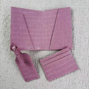 Crocodile-pattern Embossed Leather Passport Holder Multi-functional
