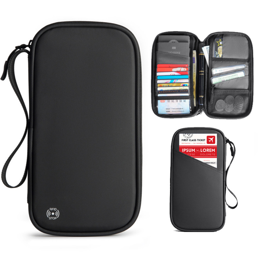 Passport and Card Holder, RFID Anti-Theft detail 1