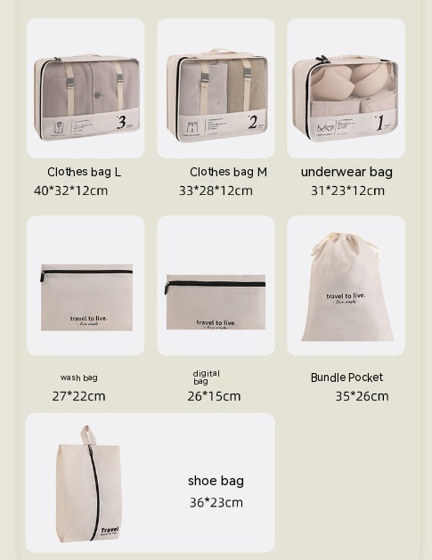 Packing Cube Set, 7 Pieces detail 1