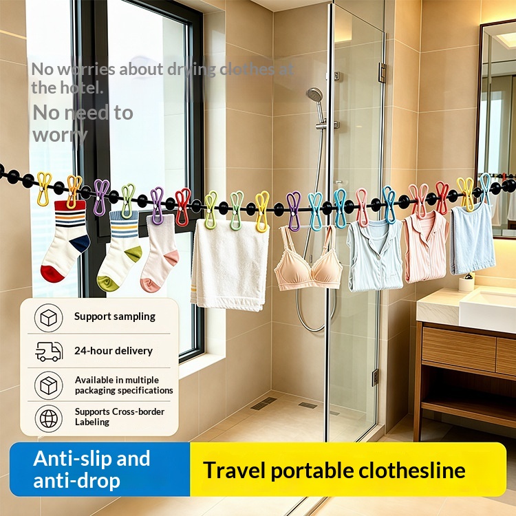Travel Clothesline with Clips, 1.8 m detail 1