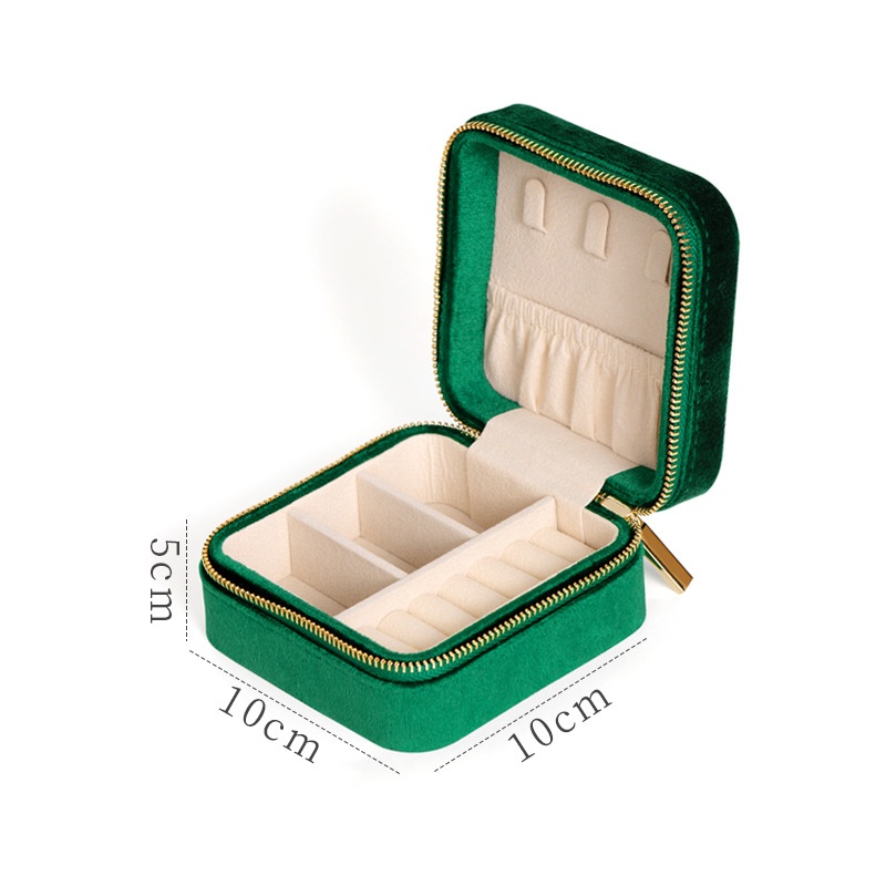 Velvet Travel Jewellery Box, Zip - Image 2
