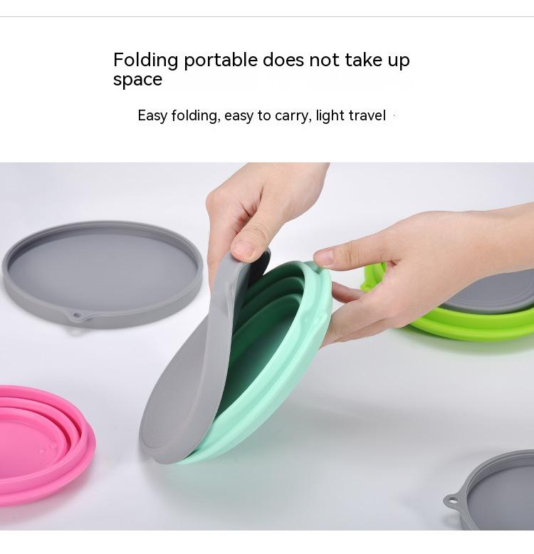 Collapsible Silicone Lunch Bowl with Lid detail 2
