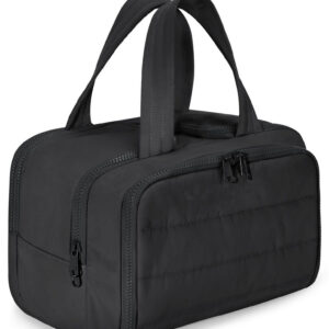 Quilted Toiletry Bag, Wide-Open