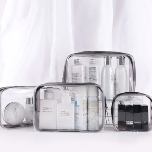 Clear Toiletry Pouch Set, 4 Pieces